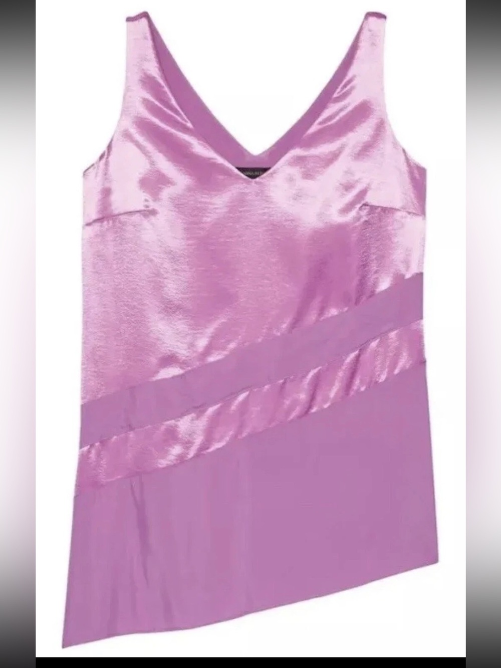 BANANA REPUBLIC Asymmetrical Hem Sleeveless Blouse Orchid Lilac Sz XL - Picture 8 of 8